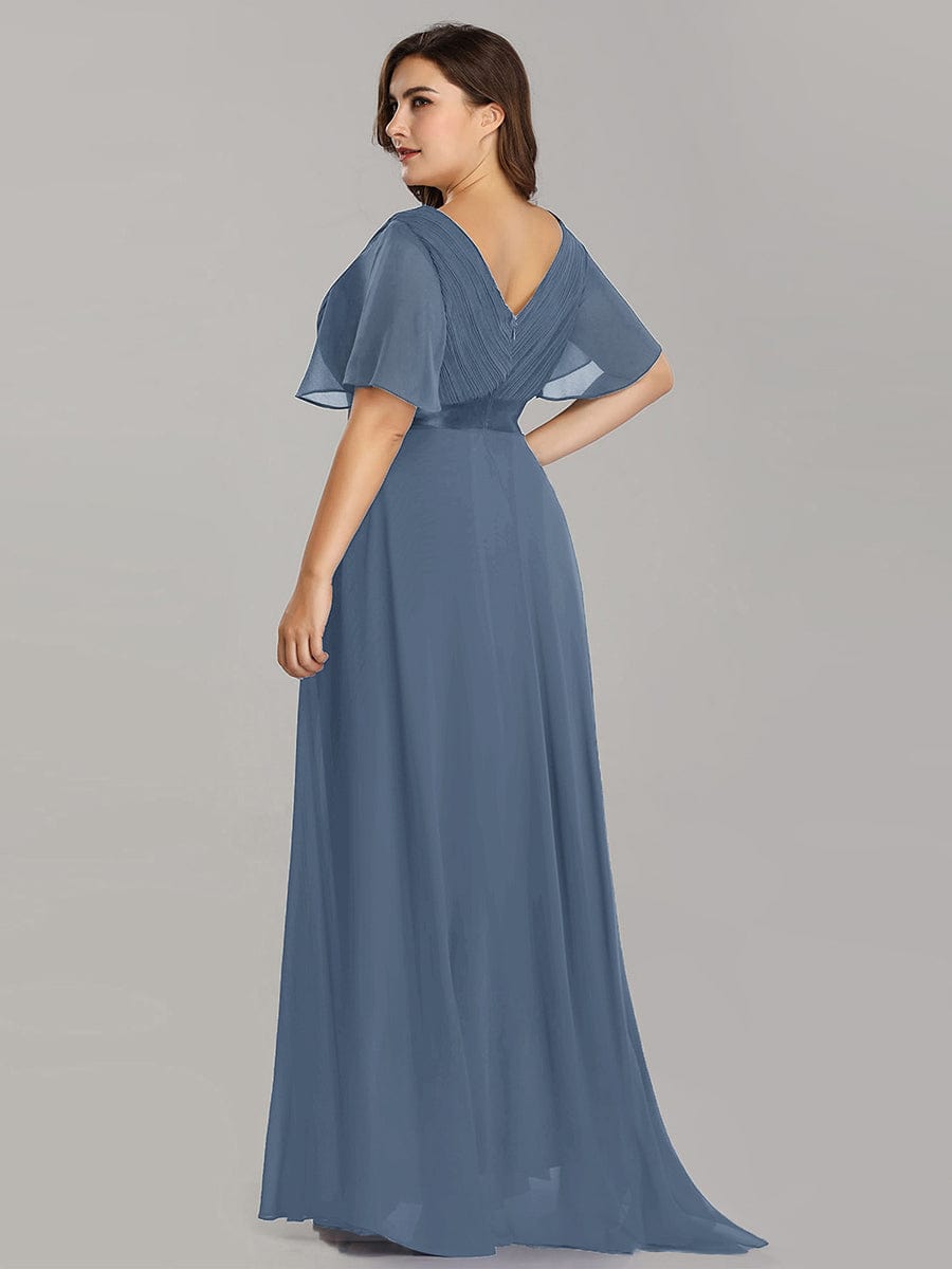 Custom Size Flutter Sleeves Chiffon Empire Waist Bridesmaid Dress Evening Mother of the Bride Dresses
