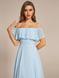 Elegant Chiffon High-Low Off The Shoulder Bridesmaid Dress Prom Evening dresses