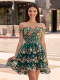 Navy Blue A-Line Sweetheart Tiered Short Homecoming & Cocktail Dresses