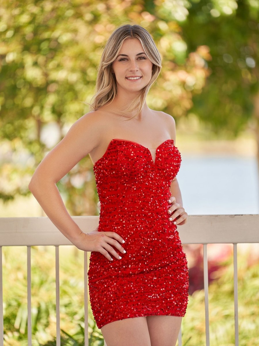Bodycon Sweetheart Black Sequin Short Homecoming Dresses