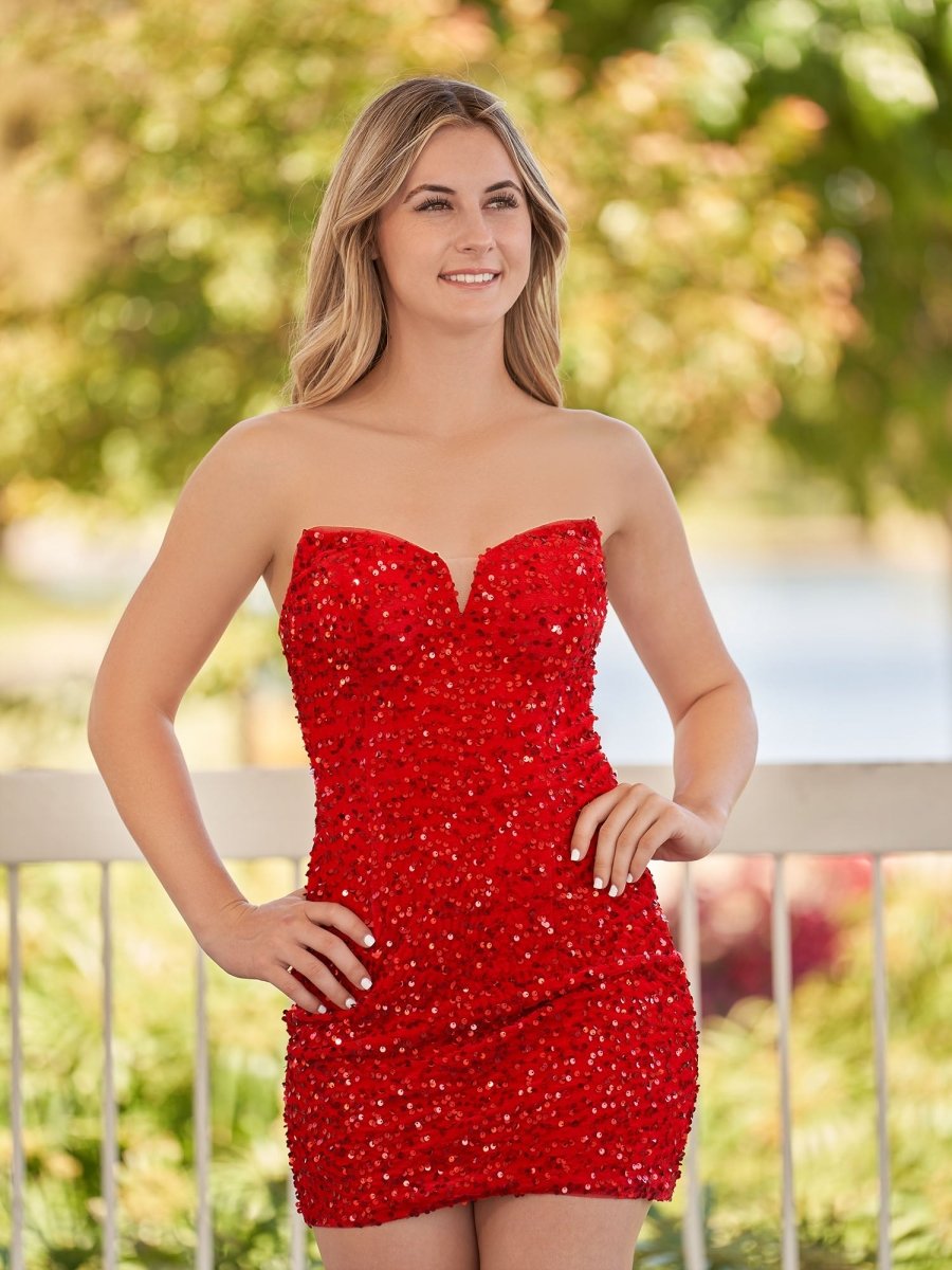 Bodycon Sweetheart Black Sequin Short Homecoming Dresses