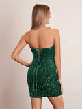 Bodycon Royal Blue Sweetheart Sequin Short Homecoming Dresses