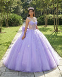 Spaghetti Straps Quinceanera Dresses Ball Gown with Butterfly Appliques and Bowknot