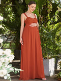 Empire-Taille Blumenspitze Chiffon Umstandskleid Formelle Abendkleider Damen Partykleider