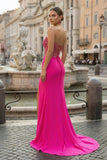 Royal Blue Sweetheart Beaded Long Prom Dress with Slit