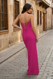Red Sweetheart Satin Mermaid Long Prom Dress