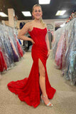 Lavender Strapless Lace Ruched Mermaid Prom Dress with Slit