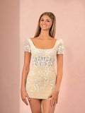 Short Bodycon Purple Lace Homecoming Dress