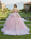 Pink Ball Gown Tulle Sweetheart Quinceanera Dress