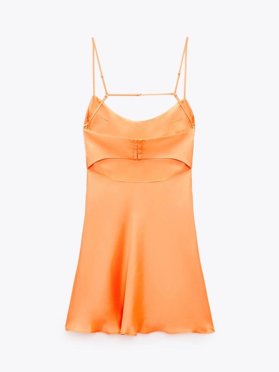 Orange Straps A-line Short Cocktail Dress