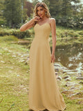 A-Line/Princess Chiffon Sash/Ribbon/Belt Sweetheart Sleeveless Floor-Length Bridesmaid Dresses Evening Dress
