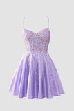 Green Appliques Sweetheart Lace-Up A-Line Short Party Dress