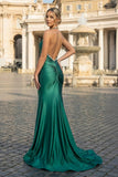 Gorgeous Trumpet Hunter Green Long Formal Dress