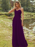 A-Line/Princess Chiffon Sash/Ribbon/Belt Sweetheart Sleeveless Floor-Length Bridesmaid Dresses Evening Dress