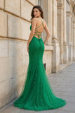 Mermaid Spaghetti Straps Lace Prom Dress