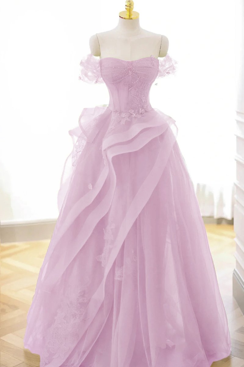 Green Tulle Lace Long Prom Dress with Corset. Green Formal Party Dress