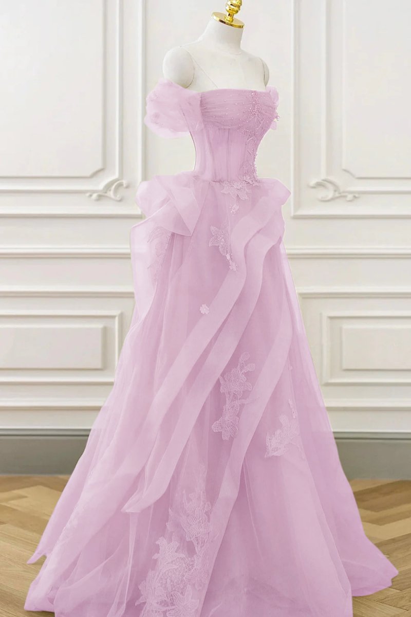 Green Tulle Lace Long Prom Dress with Corset. Green Formal Party Dress