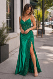 Sheath Black Long Appliques Prom Dress