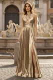 Peacock Blue Halter Neck A-Line Long Prom Dress With Split