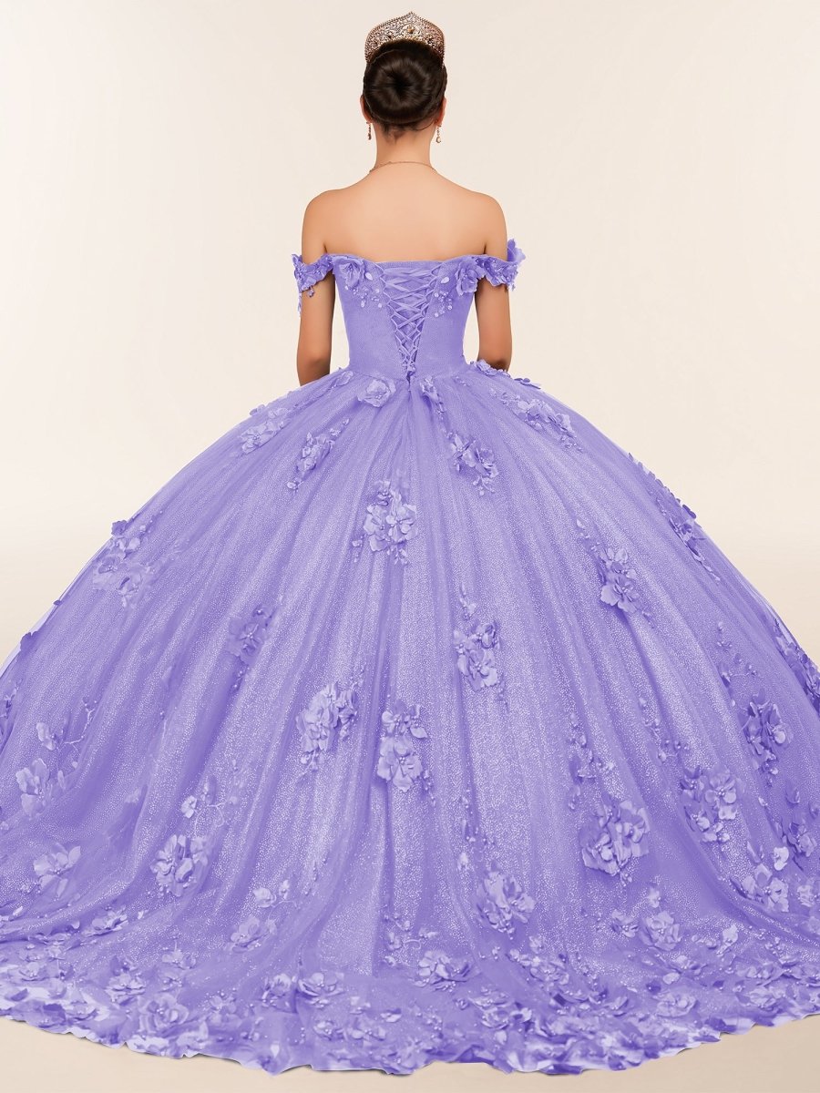 Ball Gown Organza Off The Shoulder Burgundy Quinceanera Dress