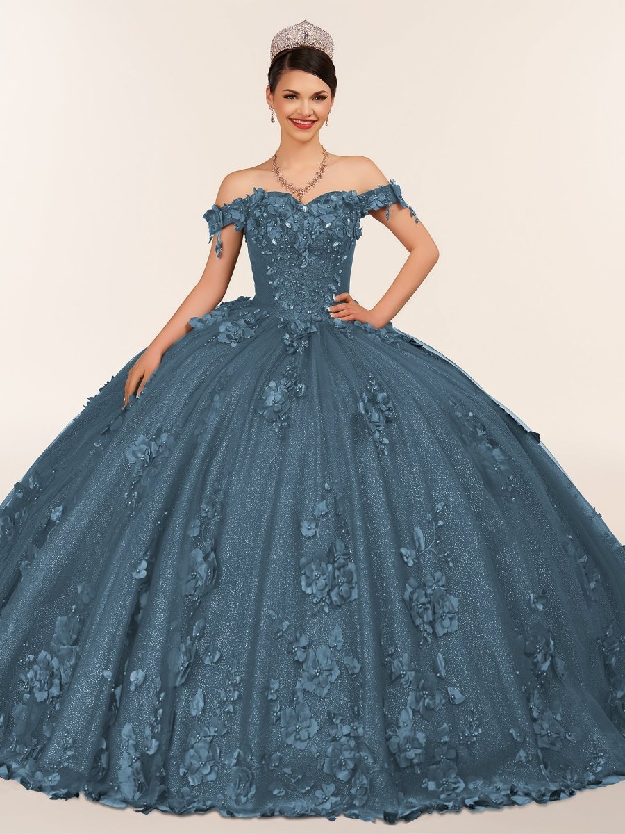 Ball Gown Organza Off The Shoulder Burgundy Quinceanera Dress