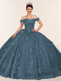 Ball Gown Organza Off The Shoulder Burgundy Quinceanera Dress