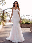 Trumpet/Mermaid Sweetheart Sleeveless Lace Applique Sweep/Brush Train Wedding Dresses Bridal Gowns