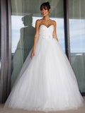 Ballkleid Tüll Schatz Bowknot Ärmellos Bodenlang Brautkleider Brautkleider