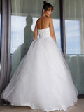 Ballkleid Tüll Schatz Bowknot Ärmellos Bodenlang Brautkleider Brautkleider