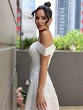 A-Linie/Princess-Linie Satin Rüschen Spaghettiträger Ärmellos Knöchellang Brautkleider Brautkleider