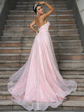 A-Linie/Princess-Linie Satin Rüschen Herzausschnitt Ärmellos Sweep/Pinsel zug Brautkleider