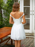 A-Linie/Princess-Linie Tüll Spitze V-Ausschnitt Ärmellos Kurz/Mini Cocktailkleider Ballkleid