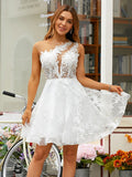 A-Linie/Princess-Linie Tüll Spitze U-Ausschnitt Ärmellos Kurz/Mini Kleider Ballkleid