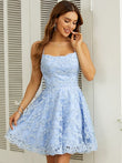 A-Linie/Princess-Linie Spitze Rüschen Spaghettiträger Ärmellos Kurz/Mini Kleider Ballkleid