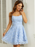 A-Linie/Princess-Linie Spitze Rüschen Spaghettiträger Ärmellos Kurz/Mini Kleider Ballkleid