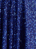 Royal Blue - One Shoulder A Line Sequins Homecoming Dresses With Feathers