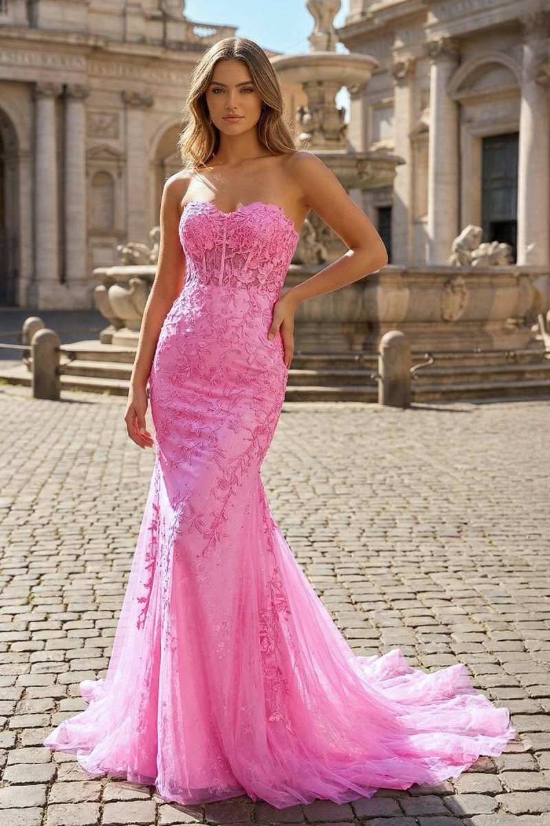 Mermaid Sweetheart Tulle Lace Prom Dress