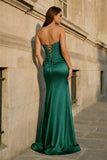 Fuchsia Beaded Strapless Applique Formal Dress with Slit