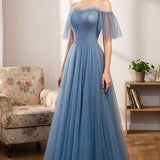 Blue Off Shoulder Prom Dress,Evening Ball Gowns,Cocktail Dress,Maxi Dress,Christmas Gowns,Formal Prom Dress,Princess Dress,Tulle Ball Gowns