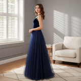 Blue Straps Tulle Prom Gown,Evening Ball Gown,Cocktail Dress,Maxi Dress,Christmas Gowns,Formal Event Prom Dress,Birthday Gowns,Elegant Dress
