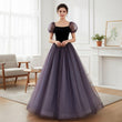 Fairy Purple Short Sleeves Tulle Prom Dress,Princess Dress,Evening Gowns,Cocktail Dress,Maxi Dress,Christmas Gowns,Sequins Dress,Ball Gowns