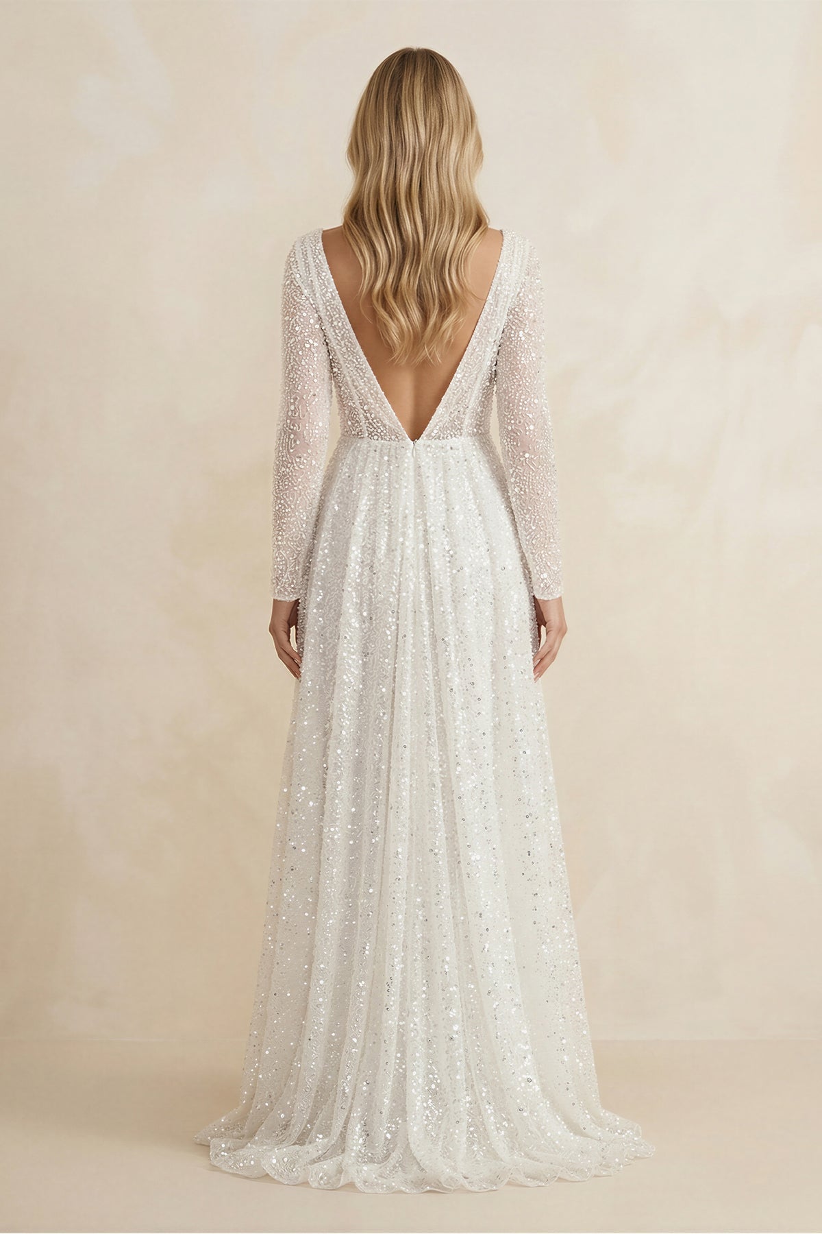 Bohemian A-Line Sparkly Sequined Luxury Wedding Dresses