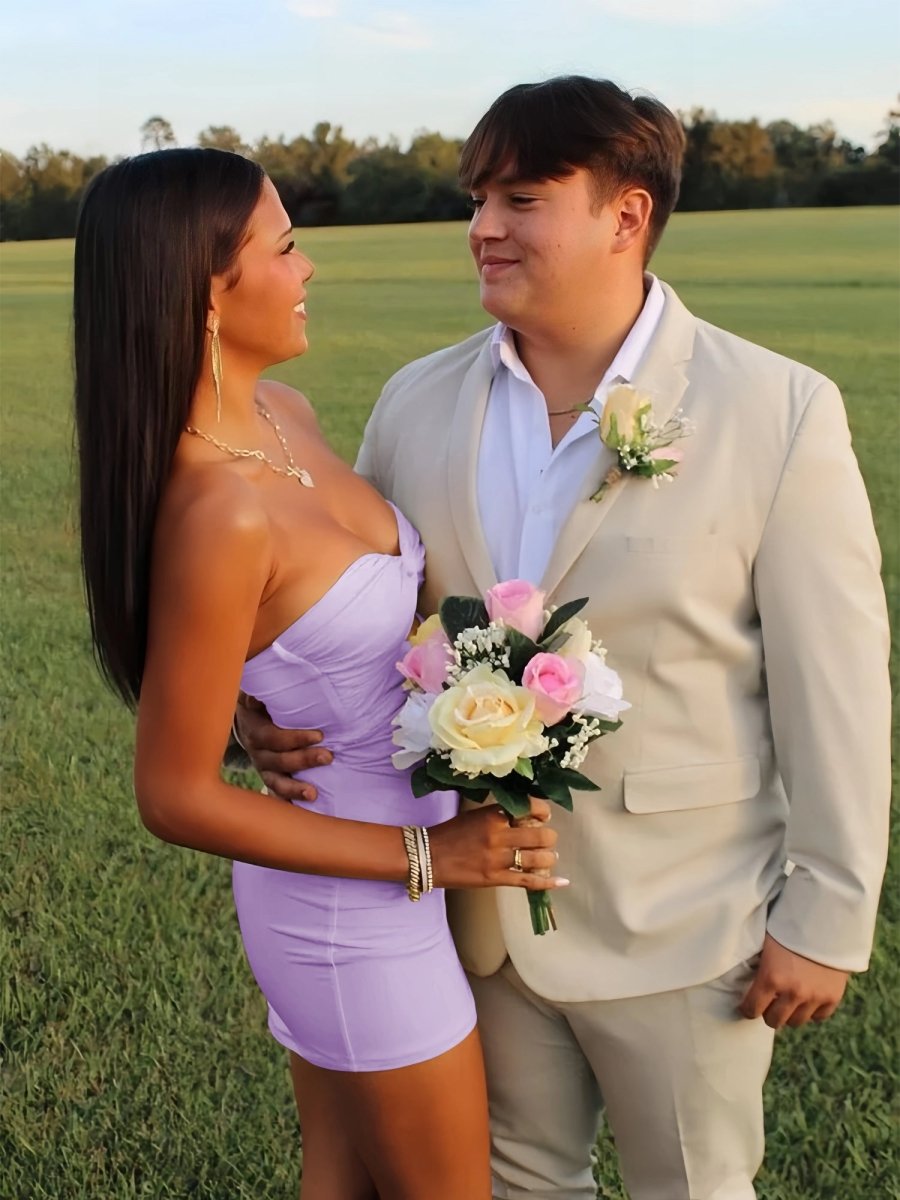 Yellow - Sweetheart Sheath Short Homecoming Dresses With Keyhole