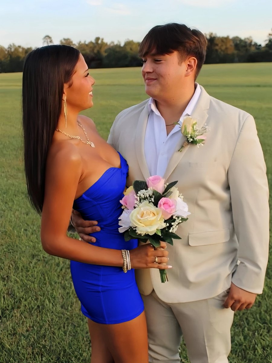 Yellow - Sweetheart Sheath Short Homecoming Dresses With Keyhole