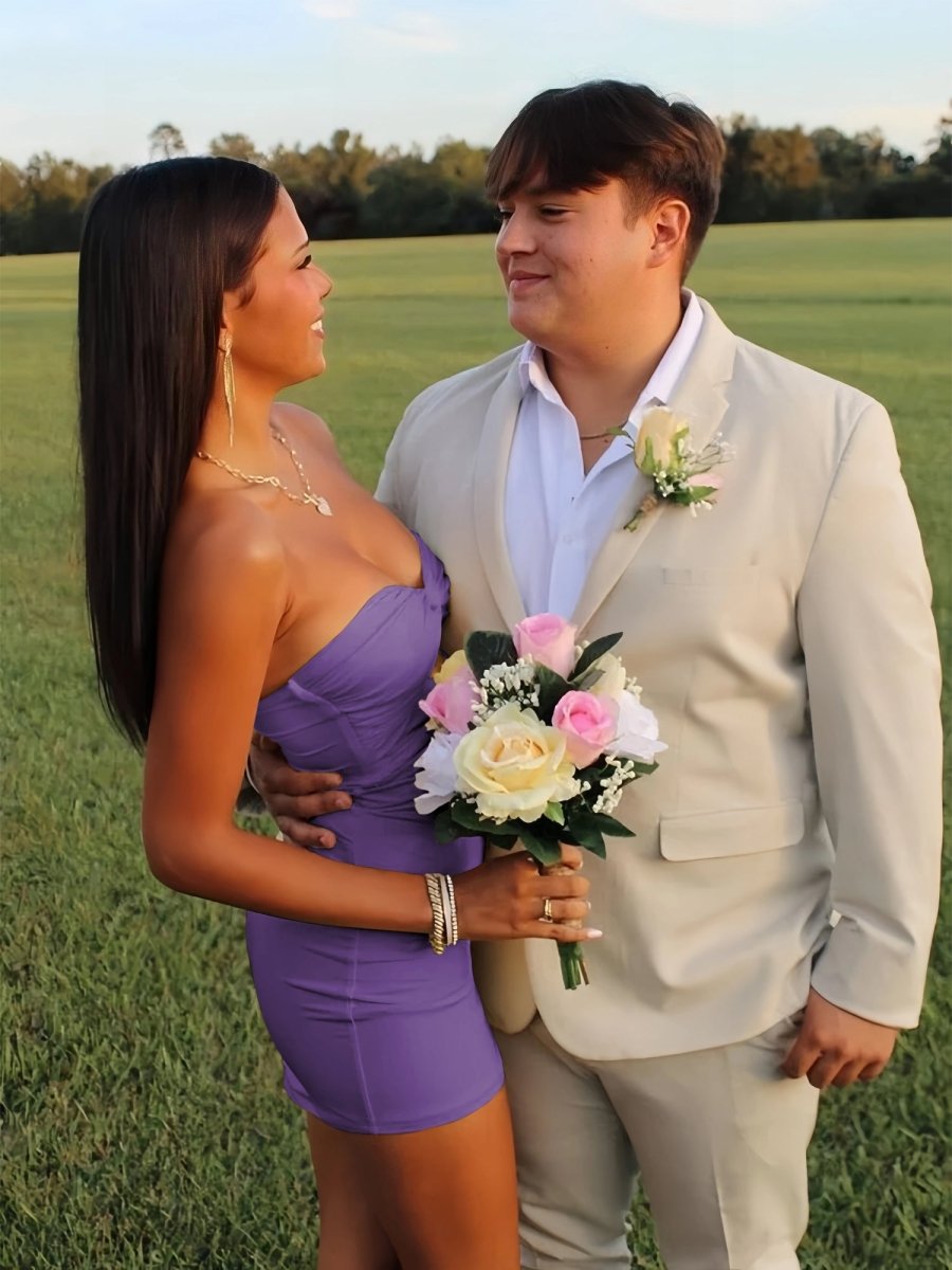 Yellow - Sweetheart Sheath Short Homecoming Dresses With Keyhole