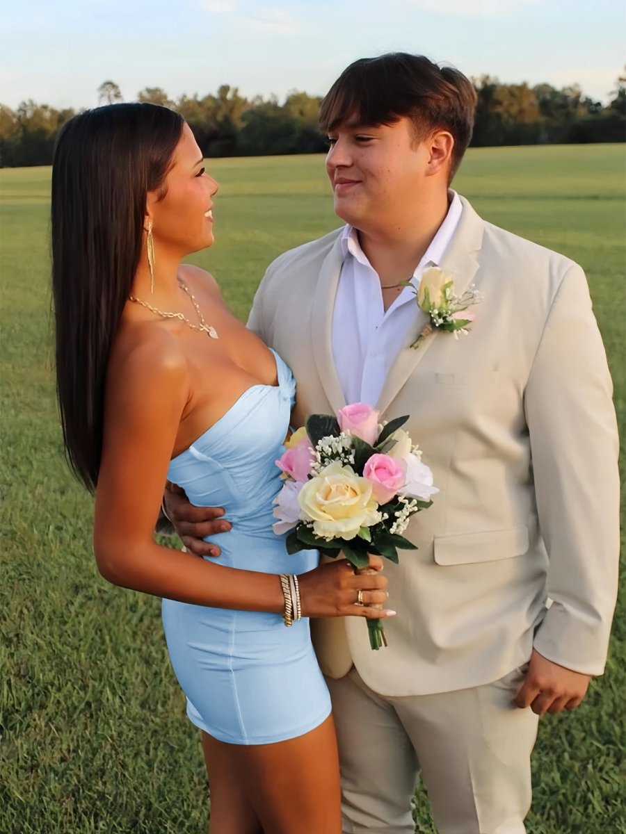 Yellow - Sweetheart Sheath Short Homecoming Dresses With Keyhole