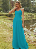 A-Line/Princess Chiffon Sash/Ribbon/Belt Sweetheart Sleeveless Floor-Length Bridesmaid Dresses Evening Dress