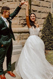 Sparkly Blush Pink Off-the-Shoulder Surplice Long Prom Dress