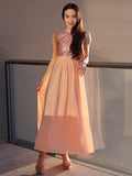 A-Line/Princess Chiffon Sequin Scoop Sleeveless Ankle-Length Junior/Girls Bridesmaid Dresses