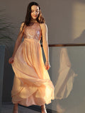 A-Line/Princess Chiffon Sequin Scoop Sleeveless Ankle-Length Junior/Girls Bridesmaid Dresses